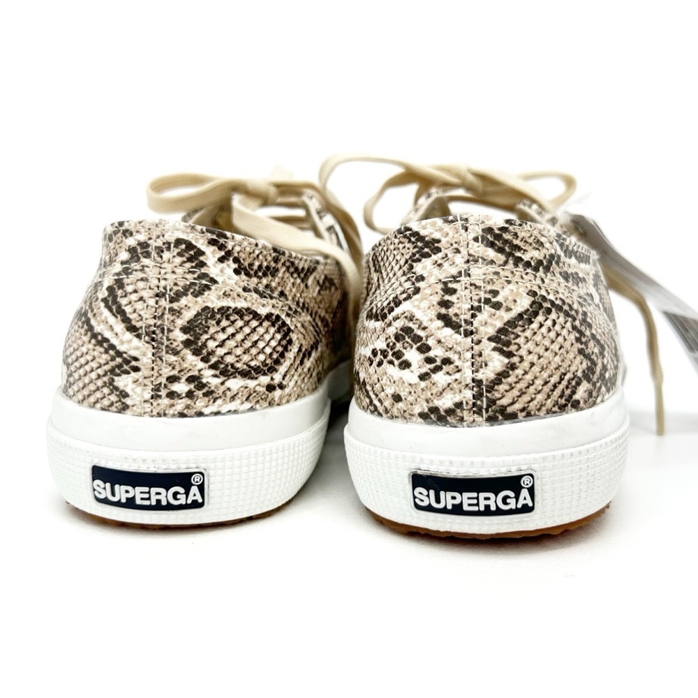 Superga 2750 Snake Print Low-Top Sneakers in Beige and Brown - Picture 7 of 13